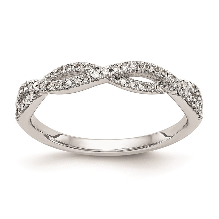 Buy Exclusive 14K White Gold 1/4 Carat Twisted Wedding Band - Stylish & Affordable!-1
