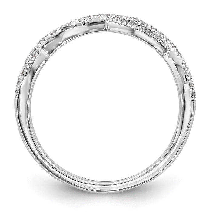 Exclusive 14K White Gold 1/4 Carat Twisted Diamond Wedding Band - Stylish Value-2