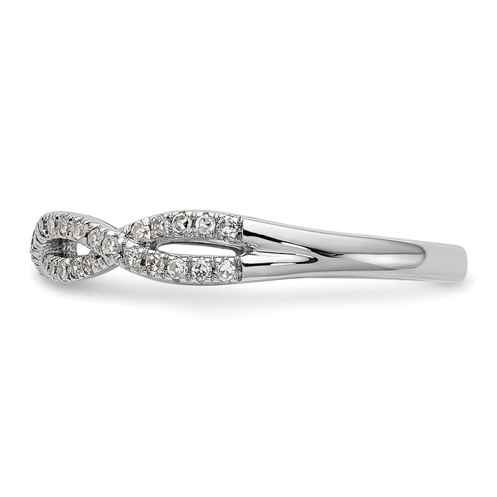 Exclusive 14K White Gold 1/4 Carat Twisted Diamond Wedding Band - Stylish Value-3