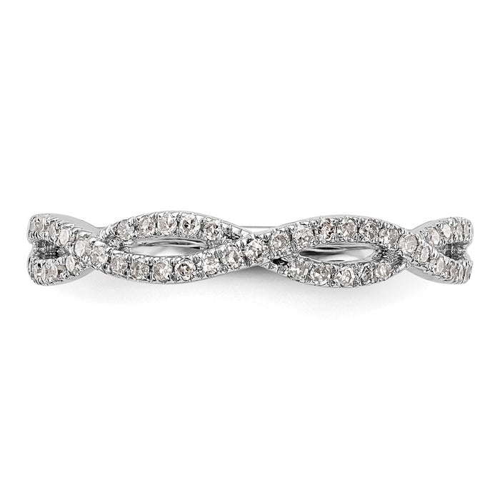 Exclusive 14K White Gold 1/4 Carat Twisted Diamond Wedding Band - Stylish Value-4