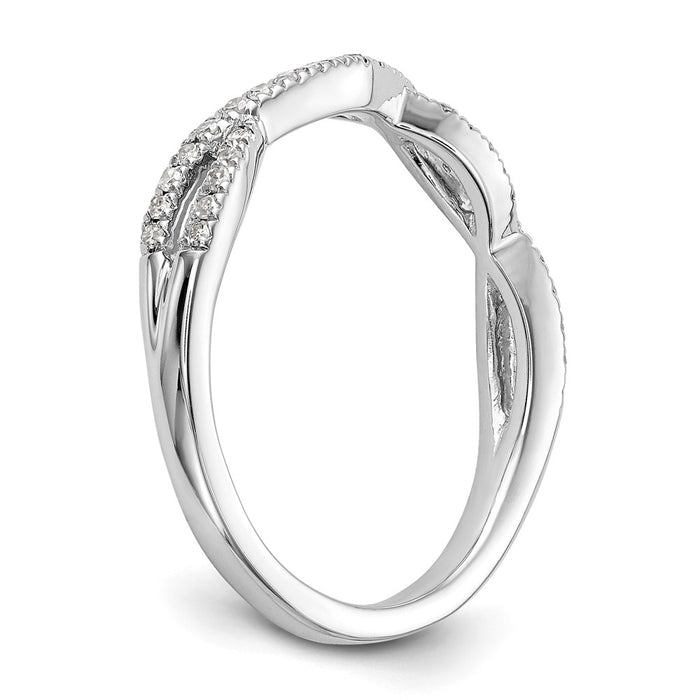 Exclusive 14K White Gold 1/4 Carat Twisted Diamond Wedding Band - Stylish Value-6