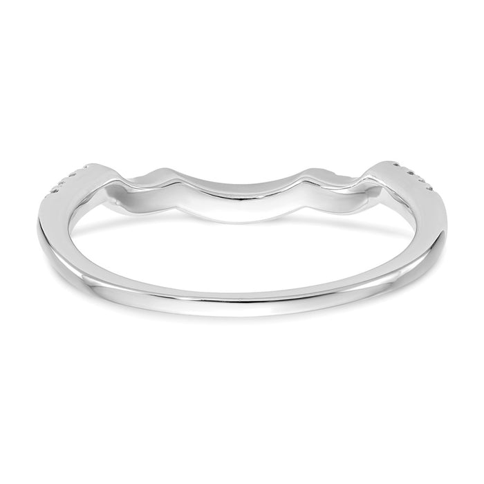 Buy 14K White Gold 1/8 Carat Diamond Contoured Wedding Band - Stylish Value!-5