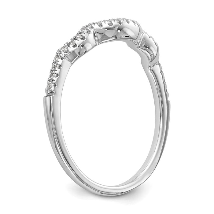 Buy 14K White Gold 1/8 Carat Diamond Contoured Wedding Band - Stylish Value!-6