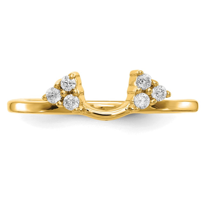 Buy Stylish 14K White Gold Diamond Complete Wrap Ring - 1/6 Carat Luxury-4