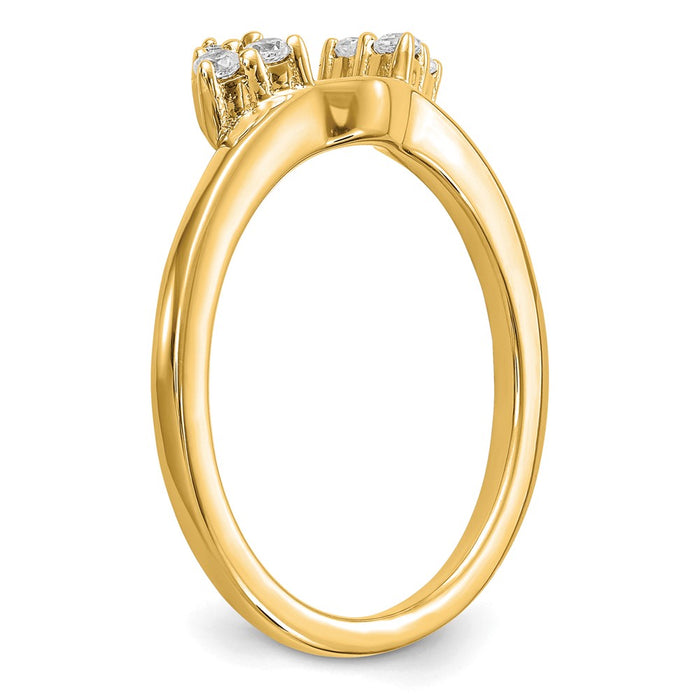 Buy Stylish 14K White Gold Diamond Complete Wrap Ring - 1/6 Carat Luxury-6