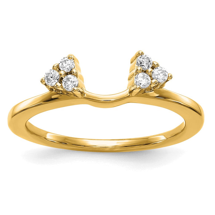 Buy Stylish 14K White Gold Diamond Complete Wrap Ring - 1/6 Carat Luxury-1