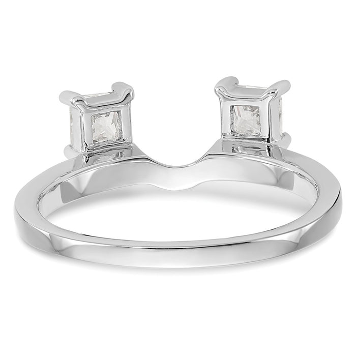 Buy Stylish 14K White Gold Full Wrap Ring with 1/2 Carat Princess Cut Diamond-5