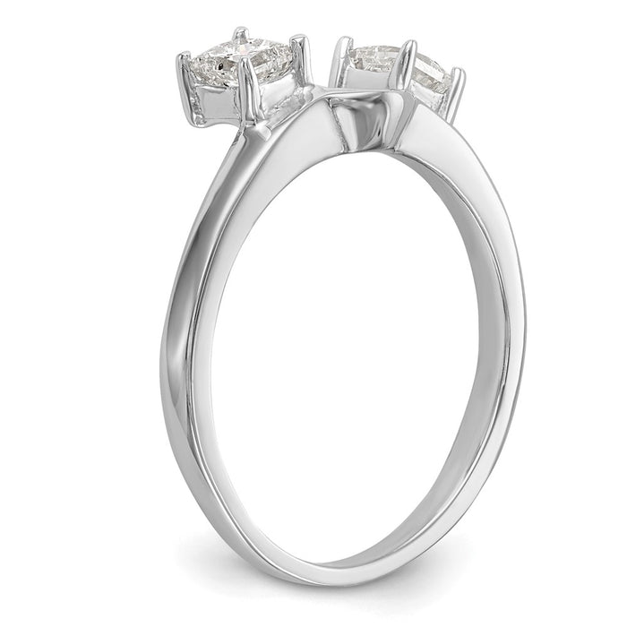 Buy Stylish 14K White Gold Full Wrap Ring with 1/2 Carat Princess Cut Diamond-6