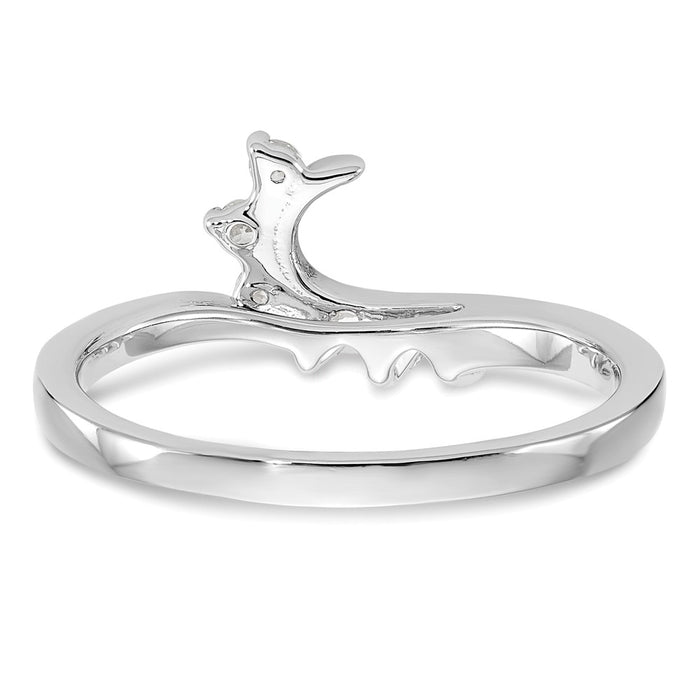 Buy Stylish 14K White Gold Twisted Diamond Wrap Ring - 1/6 Carat Total Weight-5