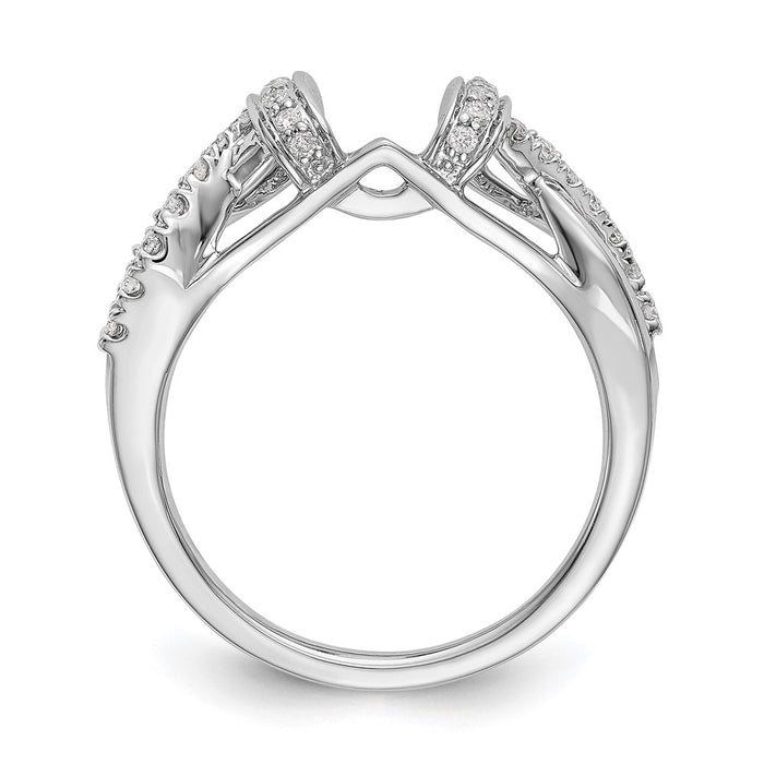 Buy Stylish 14K White Gold Criss-Cross Diamond Wrap Ring, 1/4 Carat-2