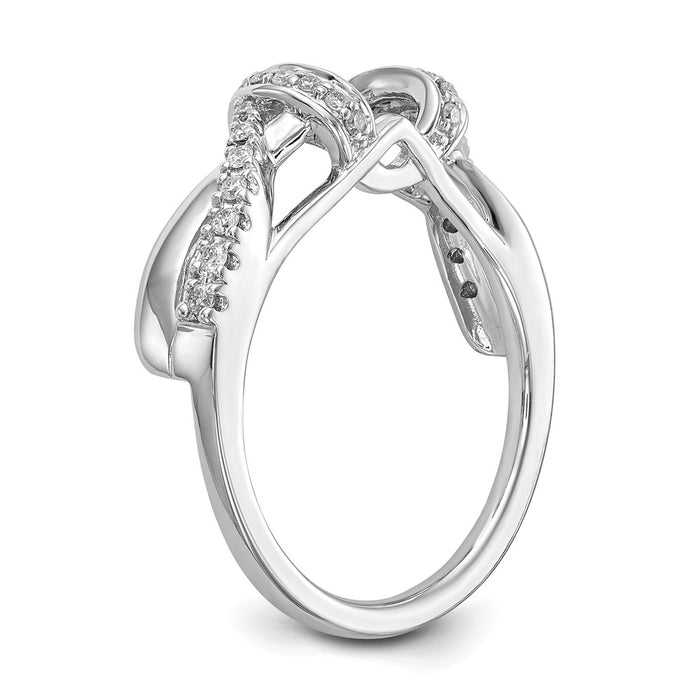 Buy Stylish 14K White Gold Criss-Cross Diamond Wrap Ring, 1/4 Carat-6