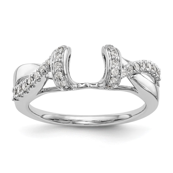 Buy Stylish 14K White Gold Criss-Cross Diamond Wrap Ring, 1/4 Carat-1