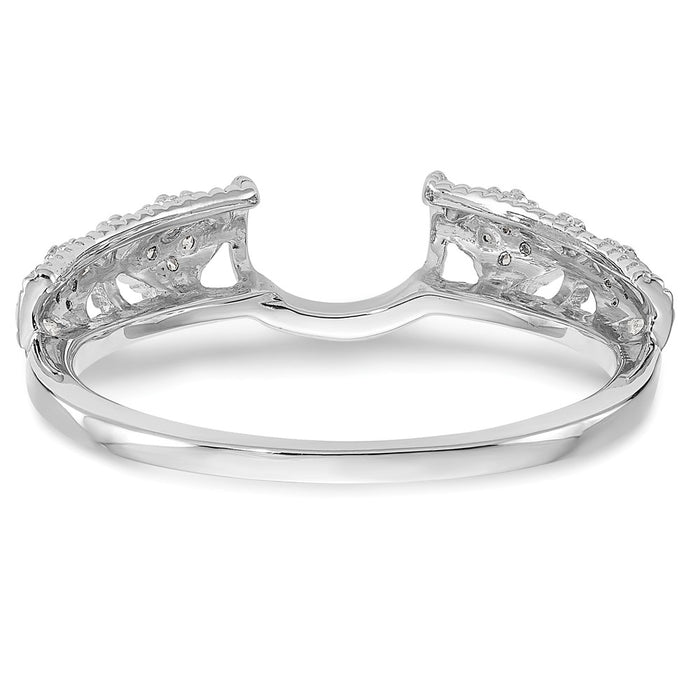 Buy Exclusive 14K White Gold Filigree Diamond Wrap Ring, 1/10 Carat Luxury-5