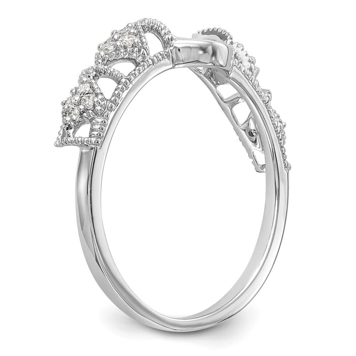 Buy Exclusive 14K White Gold Filigree Diamond Wrap Ring, 1/10 Carat Luxury-6