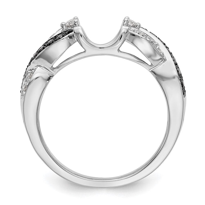 Buy Exclusive 14K White Gold Full Wrap Ring with 1/5 Carat Black & White Diamonds-2