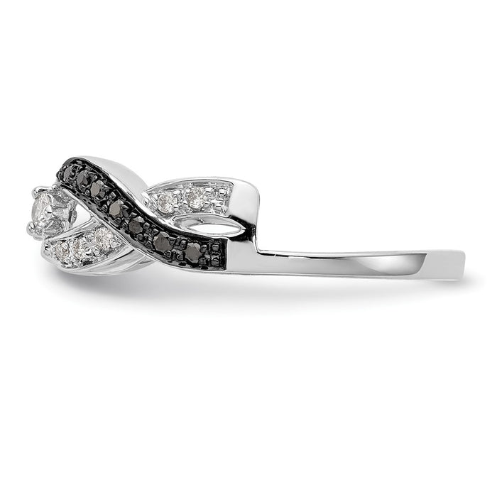 Buy Exclusive 14K White Gold Full Wrap Ring with 1/5 Carat Black & White Diamonds-3