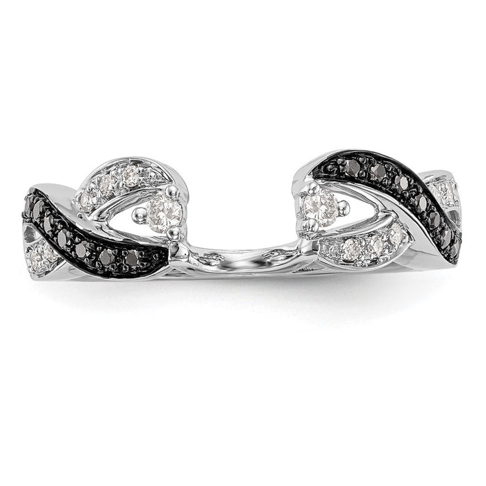 Buy Exclusive 14K White Gold Full Wrap Ring with 1/5 Carat Black & White Diamonds-4