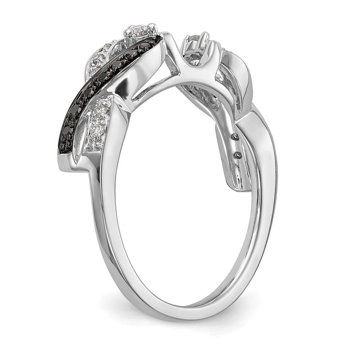 Buy Exclusive 14K White Gold Full Wrap Ring with 1/5 Carat Black & White Diamonds-6