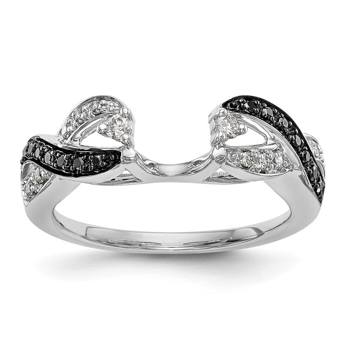 Buy Exclusive 14K White Gold Full Wrap Ring with 1/5 Carat Black & White Diamonds-1