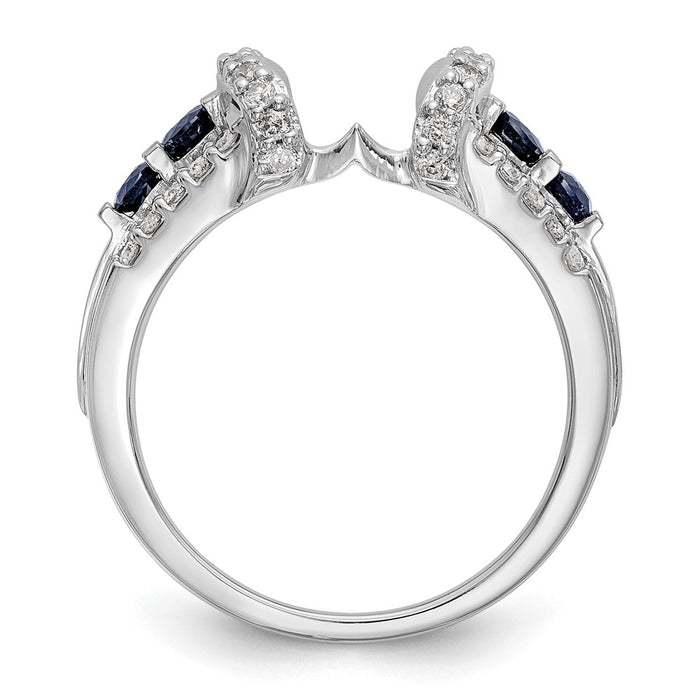 Buy Exclusive 14K White Gold Diamond & Blue Sapphire Wrap Ring - 3/8 Carat, Stylish Value!-2