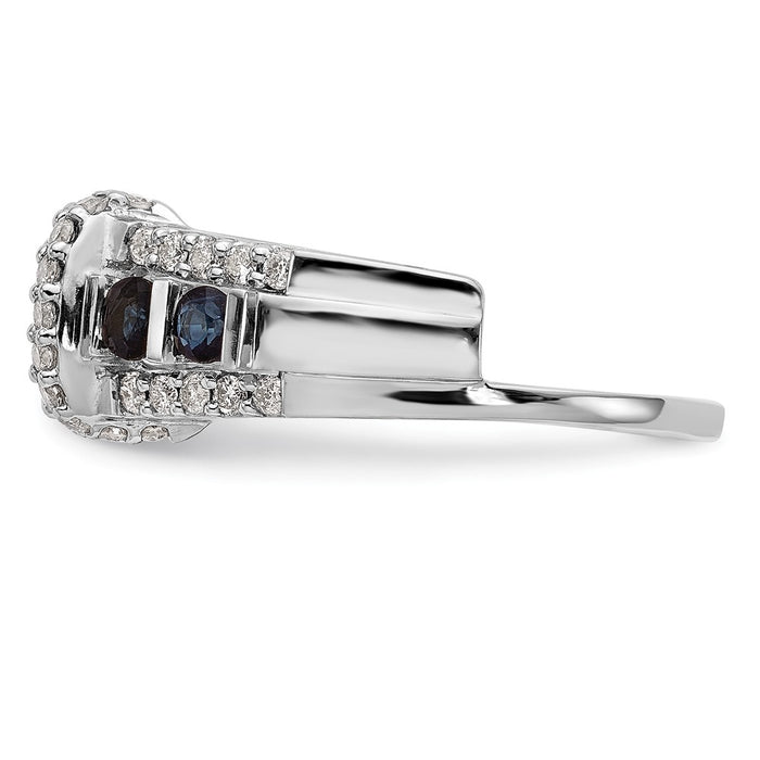 Buy Exclusive 14K White Gold Diamond & Blue Sapphire Wrap Ring - 3/8 Carat, Stylish Value!-3