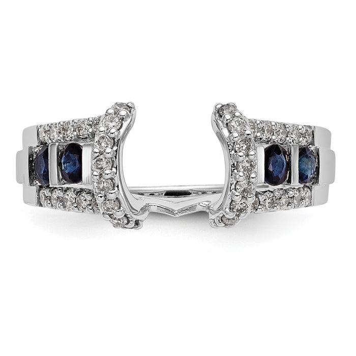 Buy Exclusive 14K White Gold Diamond & Blue Sapphire Wrap Ring - 3/8 Carat, Stylish Value!-4