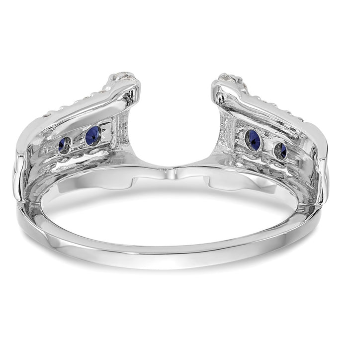 Buy Exclusive 14K White Gold Diamond & Blue Sapphire Wrap Ring - 3/8 Carat, Stylish Value!-5