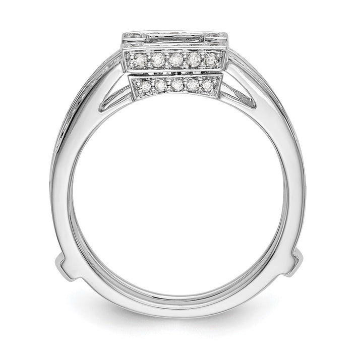 High-Quality 14K White Gold Diamond Ring Guard, 3/8 Carat Total Weight, Stylish-2