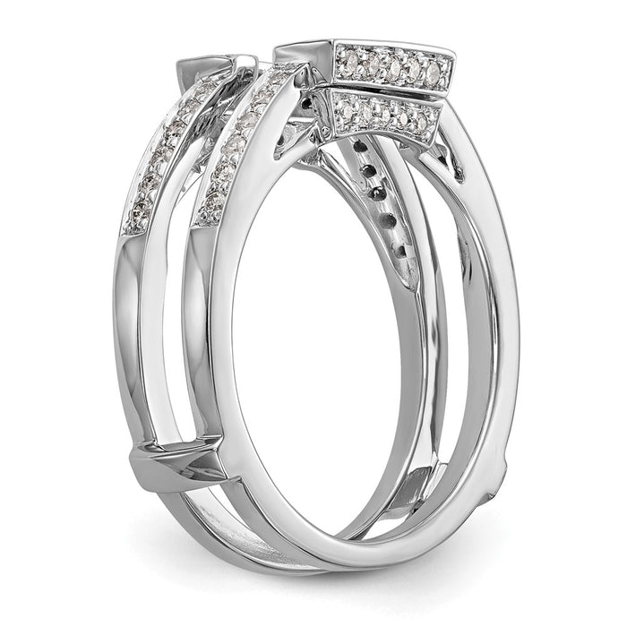 High-Quality 14K White Gold Diamond Ring Guard, 3/8 Carat Total Weight, Stylish-6