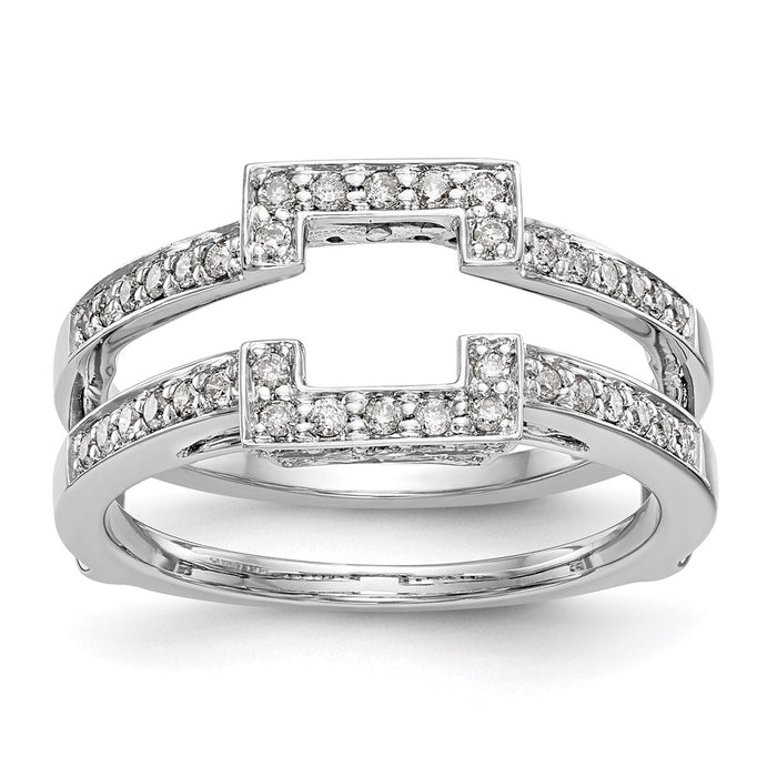 High-Quality 14K White Gold Diamond Ring Guard, 3/8 Carat Total Weight, Stylish-1