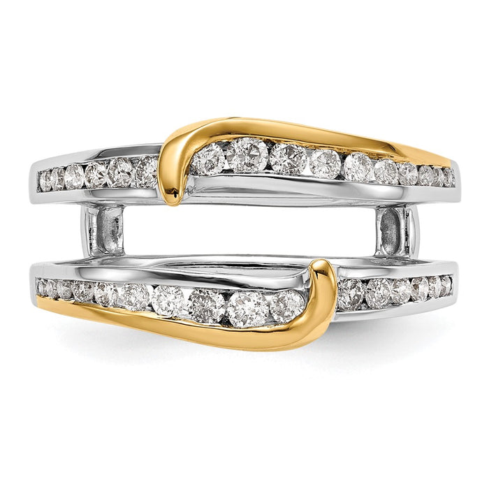 Buy Stylish 14K Two-Tone Diamond Ring Guard - 1/2 Carat Total Weight-4