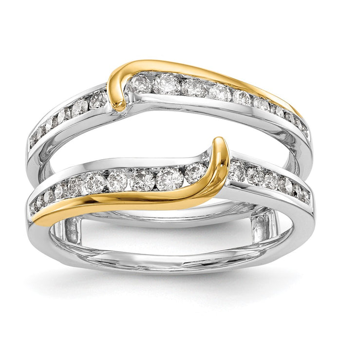 Buy Stylish 14K Two-Tone Diamond Ring Guard - 1/2 Carat Total Weight-1