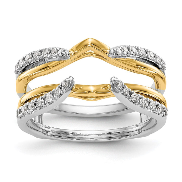Buy Exclusive 14K Two-Tone Diamond Ring Guard | 1/4 Carat Total Weight, Stylish Value-1