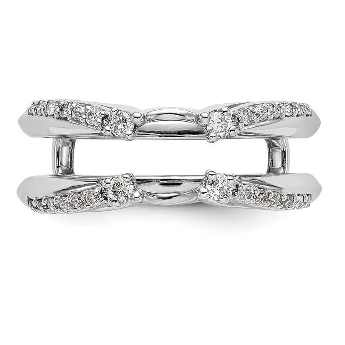 Exclusive 14K White Gold Diamond Ring Guard - 1/4 Carat Total Weight, Stylish Value-4