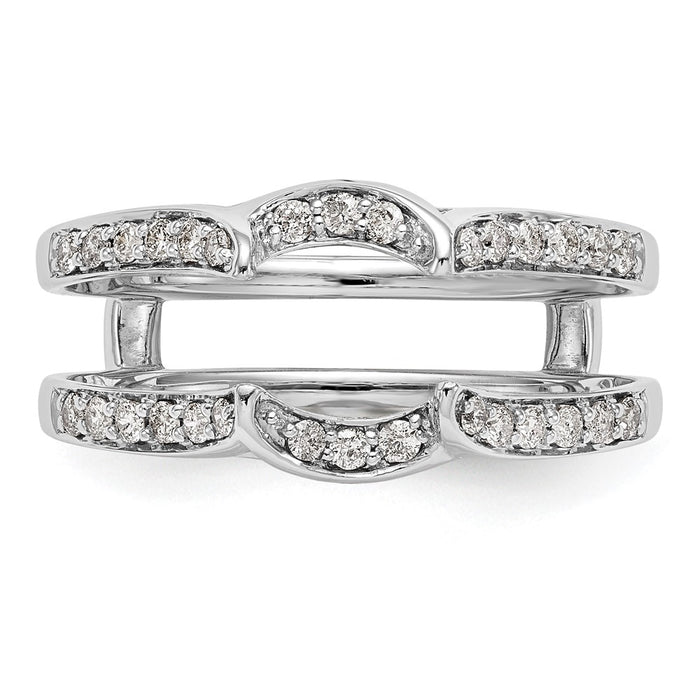 High-Quality 14K White Gold Diamond Ring Guard, 1/3 Carat Total Weight - Stylish Value!-4