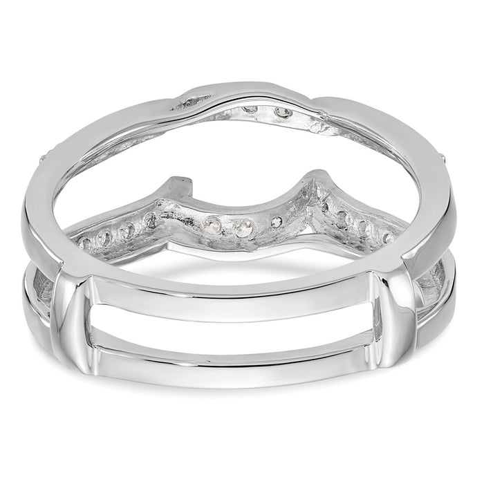 High-Quality 14K White Gold Diamond Ring Guard, 1/3 Carat Total Weight - Stylish Value!-5