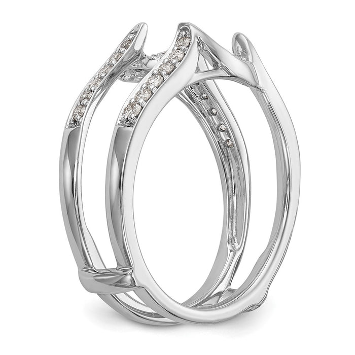 High-Quality 14K White Gold Diamond Ring Guard, 1/3 Carat Total Weight - Stylish Value!-6