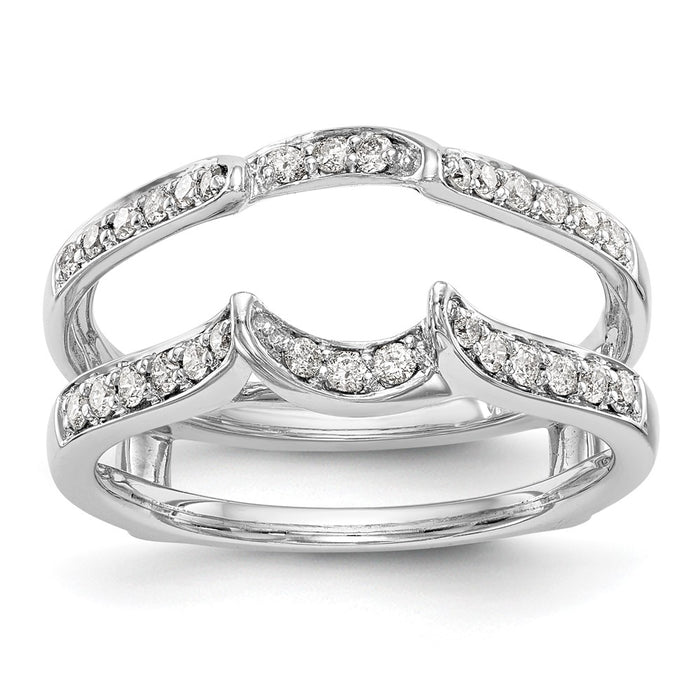 High-Quality 14K White Gold Diamond Ring Guard, 1/3 Carat Total Weight - Stylish Value!-1