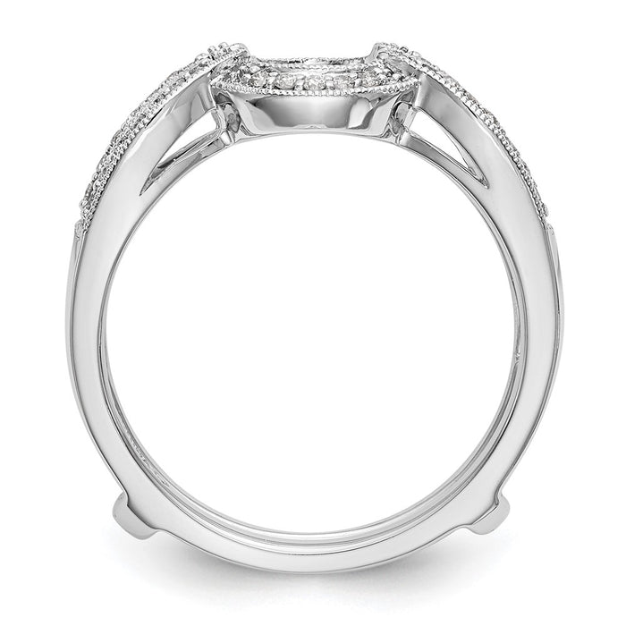 High-Quality 14K White Gold Diamond Ring Guard - 1/5 Carat, Stylish Value!-2