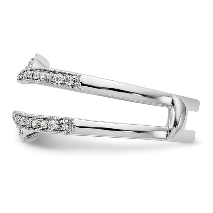 High-Quality 14K White Gold Diamond Ring Guard - 1/5 Carat, Stylish Value!-3