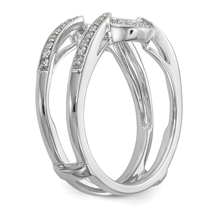 High-Quality 14K White Gold Diamond Ring Guard - 1/5 Carat, Stylish Value!-6