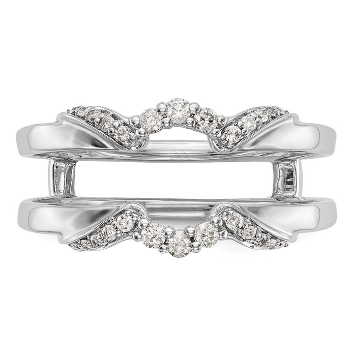 Buy Exclusive 14K White Gold Diamond Ring Guard - 1/5 Carat Luxury Value-4