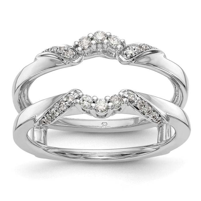 Buy Exclusive 14K White Gold Diamond Ring Guard - 1/5 Carat Luxury Value-1