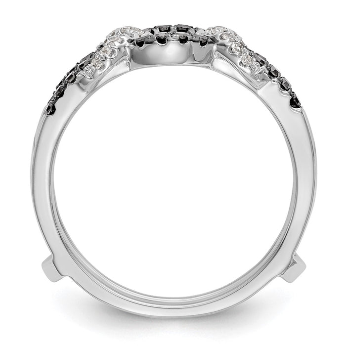 Buy Exclusive 14K White Gold Ring Guard with 1/3 Carat Black & White Diamonds-2