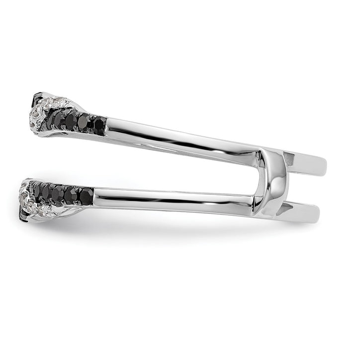 Buy Exclusive 14K White Gold Ring Guard with 1/3 Carat Black & White Diamonds-3