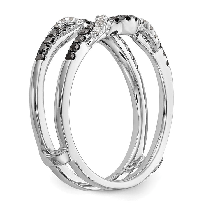 Buy Exclusive 14K White Gold Ring Guard with 1/3 Carat Black & White Diamonds-6