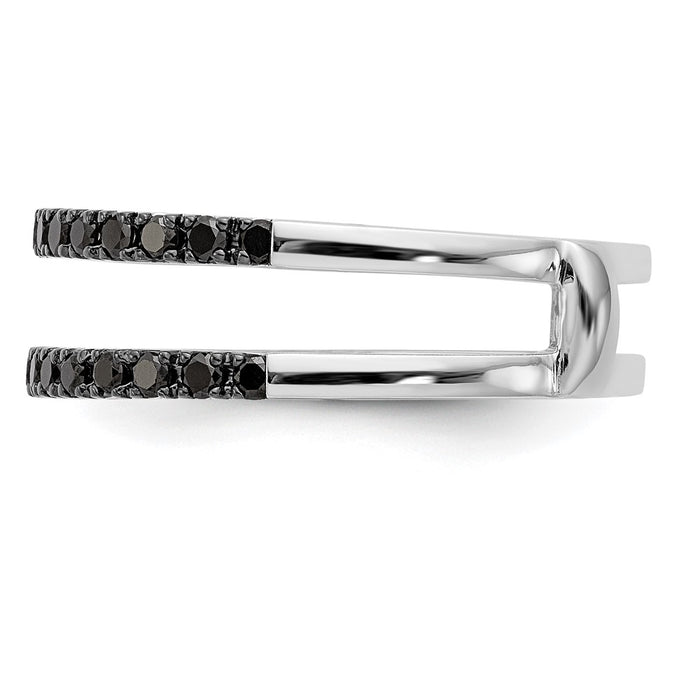 Buy Exclusive 14K White Gold 1/2 Carat Black Diamond Ring Guard - Stylish Value!-3