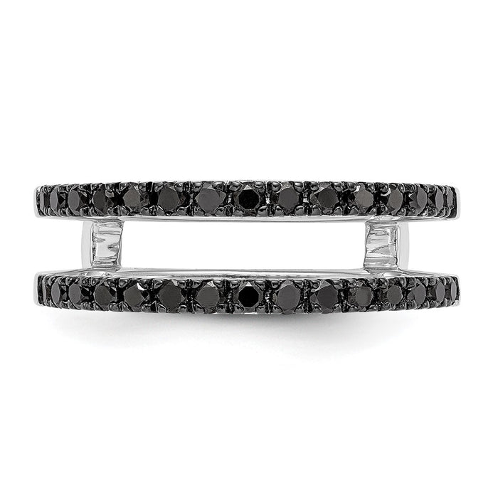 Buy Exclusive 14K White Gold 1/2 Carat Black Diamond Ring Guard - Stylish Value!-4