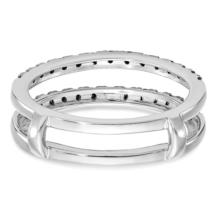Buy Exclusive 14K White Gold 1/2 Carat Black Diamond Ring Guard - Stylish Value!-5