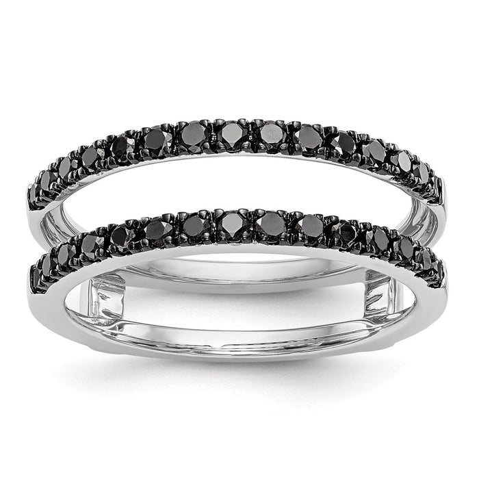 Buy Exclusive 14K White Gold 1/2 Carat Black Diamond Ring Guard - Stylish Value!-1